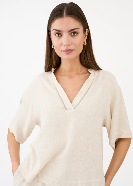 Pieszak Jeans PD-Miles Blouse Oyster White Melange
