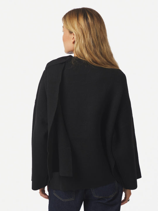 Neo Noir Wals Knit Scarf Blouse Black