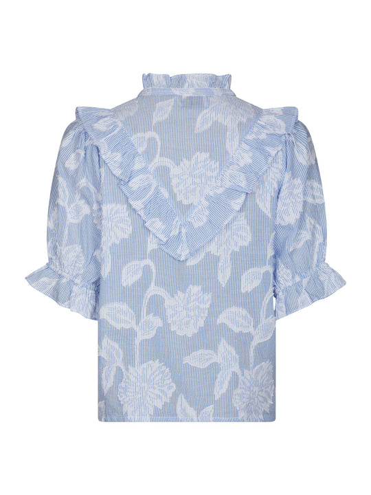 Neo Noir Manet Jacquard Blouse Light Blue