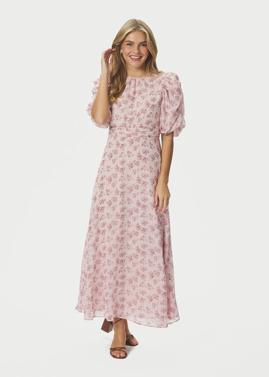 Neo Noir Kikka Chiffon Flower Dress Rose