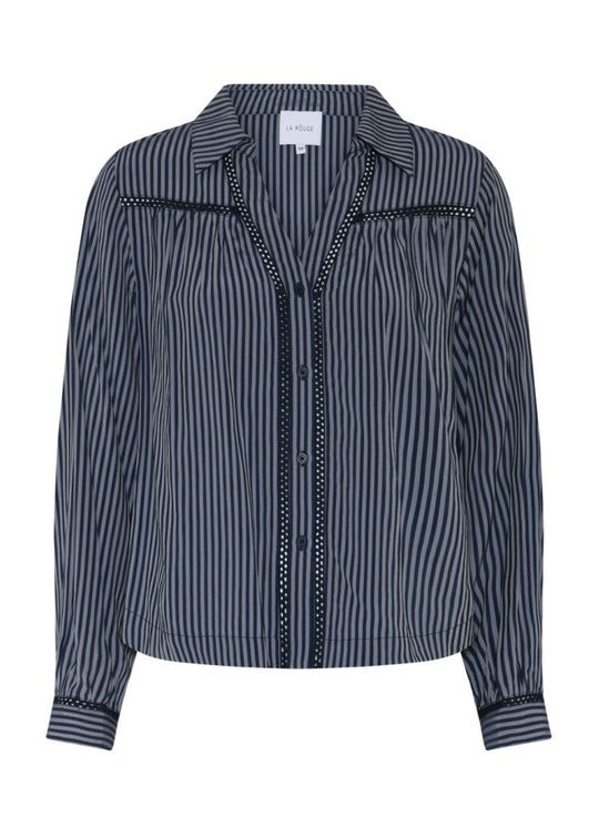 La Rouge Cecilie v-neck blouse navy