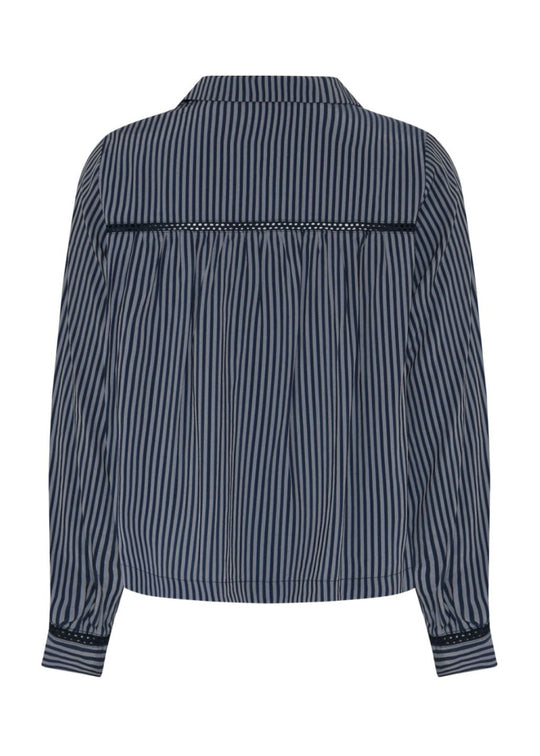 La Rouge Cecilie v-neck blouse navy