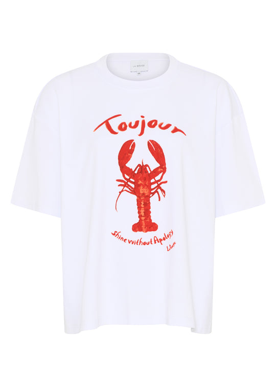La Rouge T-shirt w. Lobster Print white