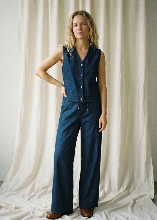 La Rouge Luna Waistcoat denim