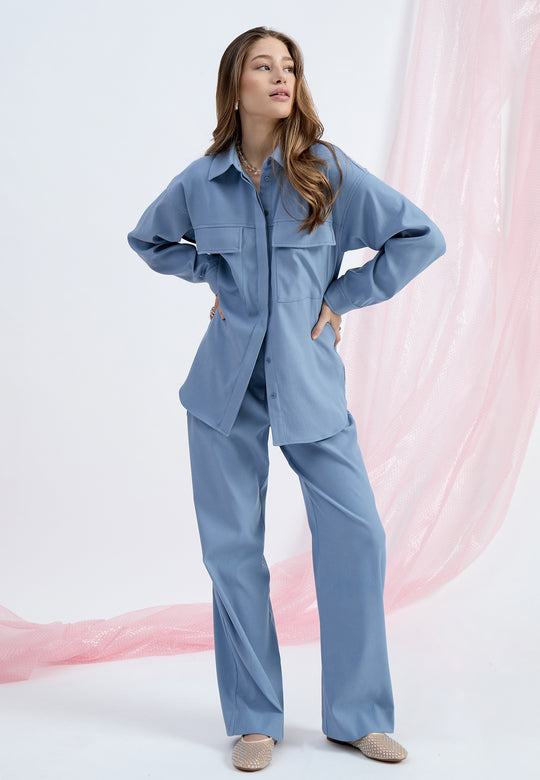 Minus MSLivina oversize Shirt 1043 Citadel Blue