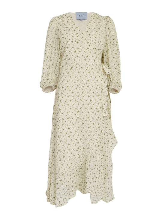 Minus MSMercine Wrap Dress Green Briar Flower Print
