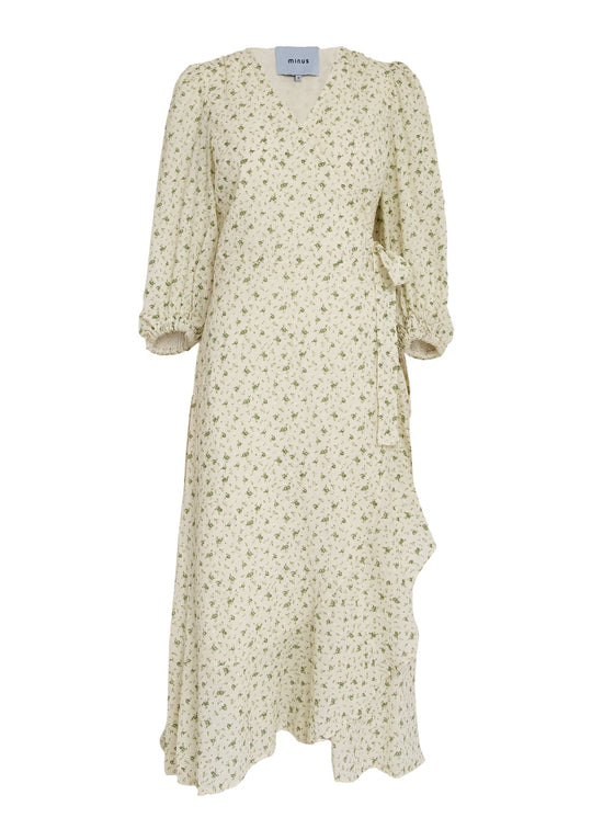 Minus MSMercine Wrap Dress Green Briar Flower Print