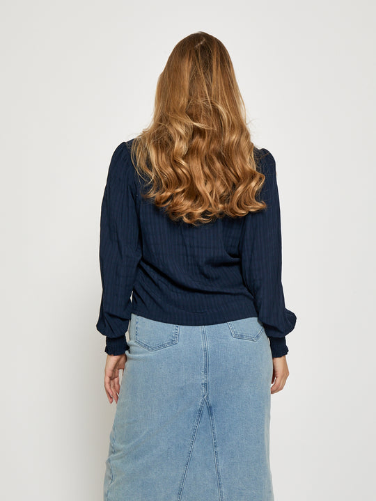 Minus MSAnine V-Neck Blouse 2994 Sky Captain