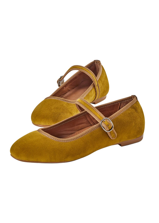 Atone Mary Jane Ballerina Mustard