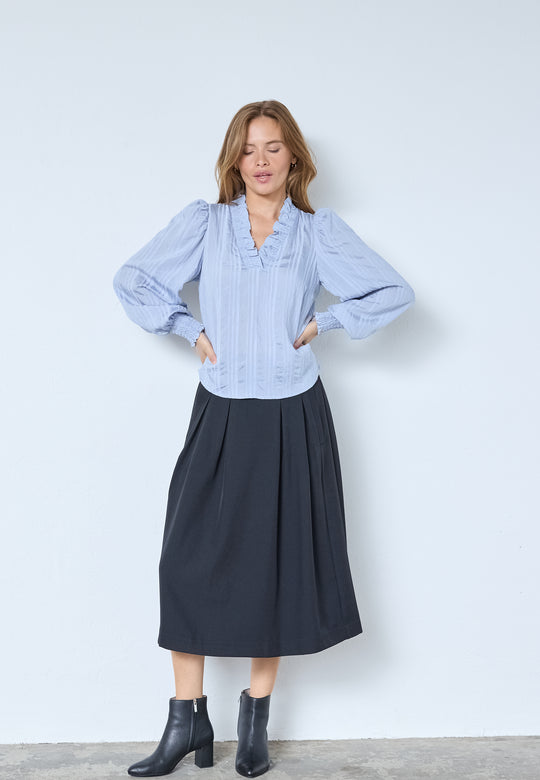 Co’Couture Kesicc V-Blouse Pale Blue