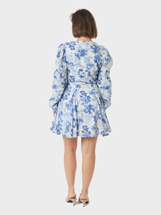 Neo Noir Marise Print Dress Light Blue