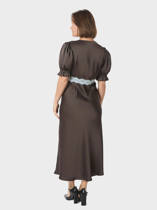 Neo Noir Vipe Lace Maxi Dress Dark Brown