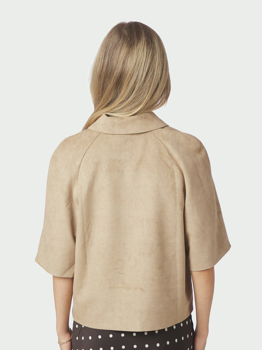 Neo Noir Editta Faux Suede Jacket Sand