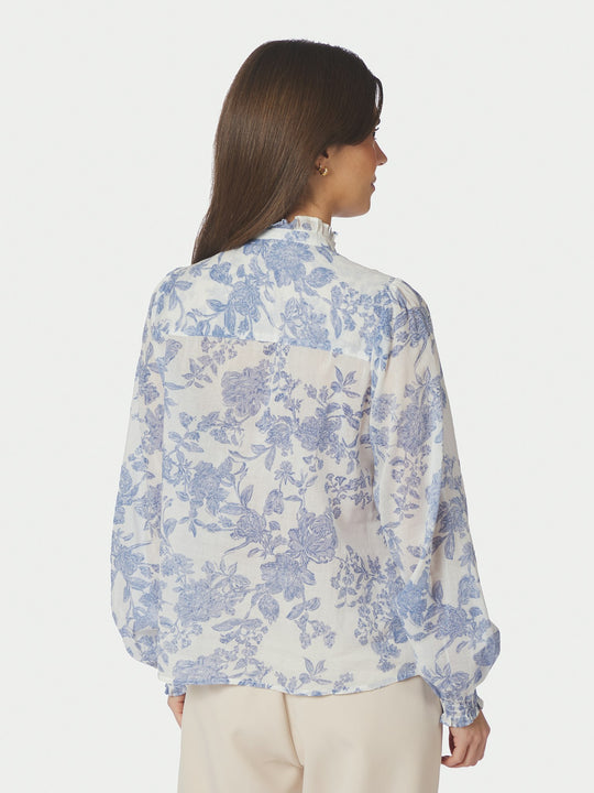 Neo Noir Oda Flower Spring Shirt White