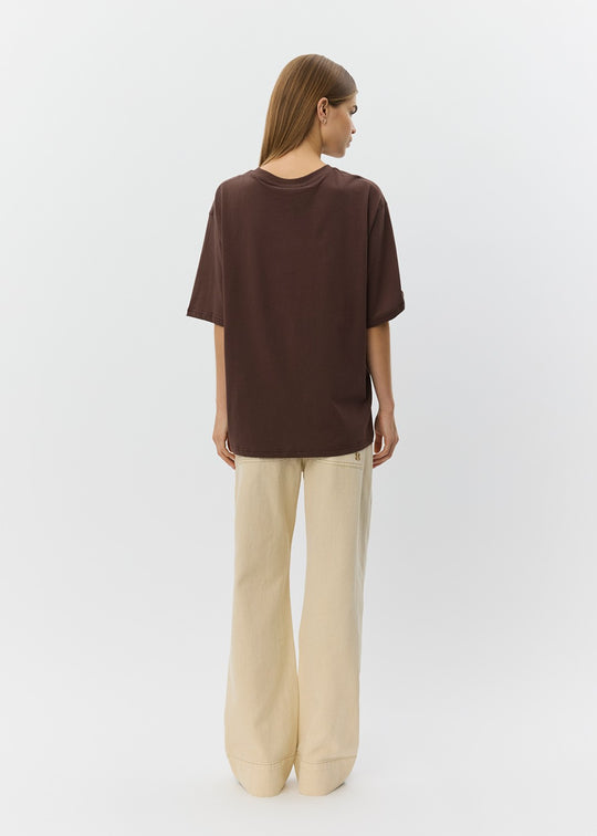 Sofie Schnoor Maesw oversize t-shirt S261425 dark brown