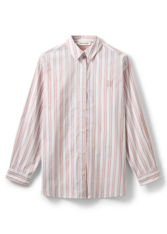 Sofie Schnoor Mercysw Oversized Shirt Light Rose Striped