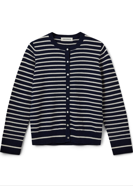 Sofie Schnoor Cisse cardigan dark blue striped