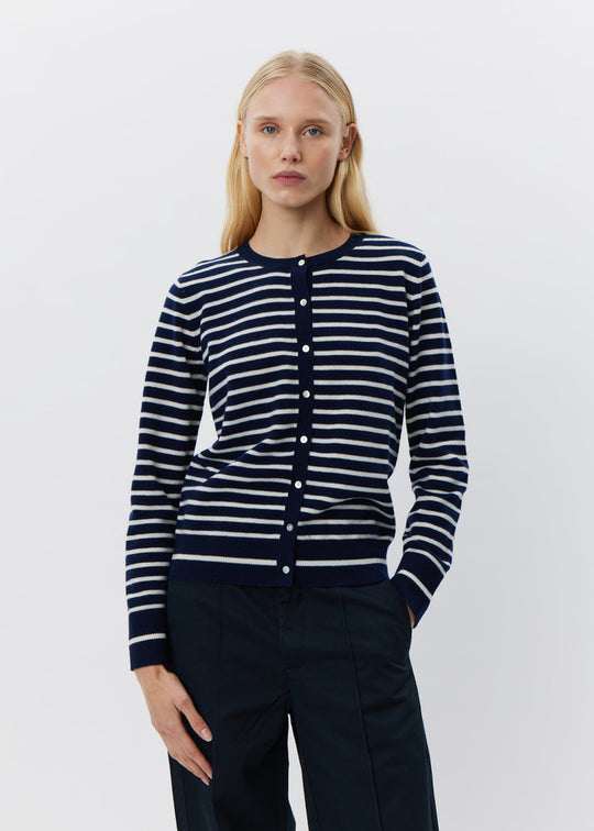 Sofie Schnoor Cisse cardigan dark blue striped