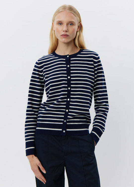 Sofie Schnoor Cisse cardigan dark blue striped