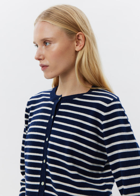 Sofie Schnoor Cisse cardigan dark blue striped