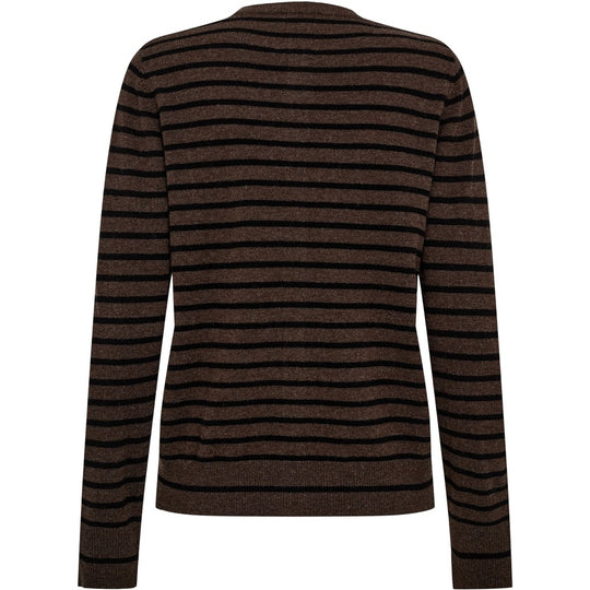 Sofie Schnoor Cisse stripe cardigan dark brown black stripe