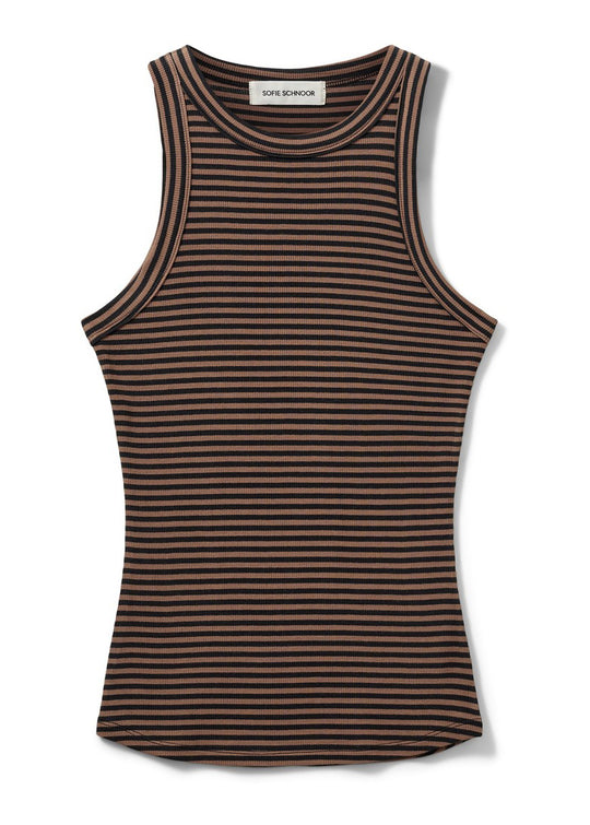 Sofie Schnor Jullie Stripe top Light brown black stripe