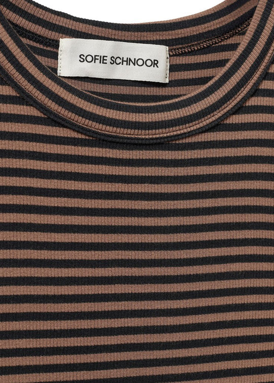 Sofie Schnor Jullie Stripe top Light brown black stripe