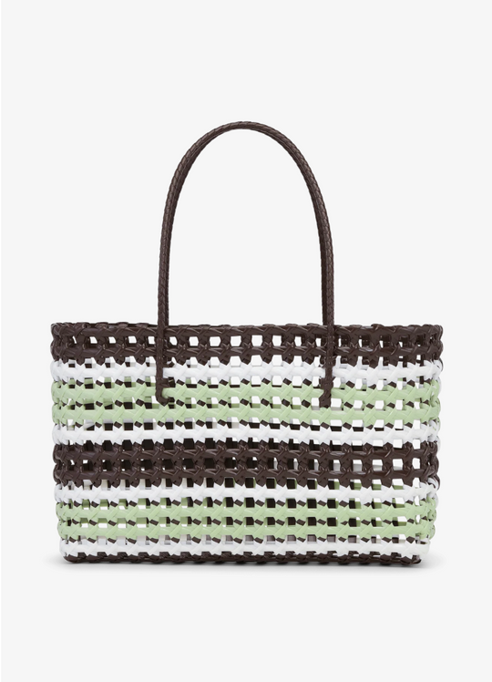 Sui Ava Kaya Woven Tote Big Brown Striped