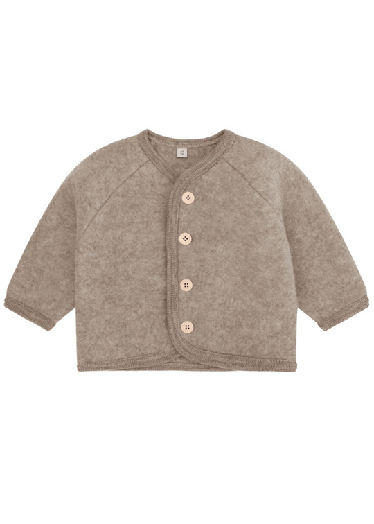 HUTTEliHUT Jacket Wool Fleece w. Buttons Brown
