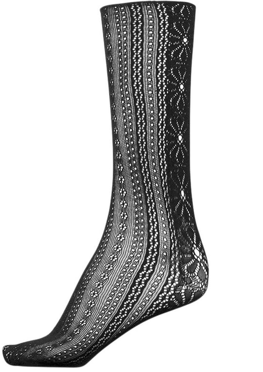 Sui Ava Flower Lace Socks Black/Pattern