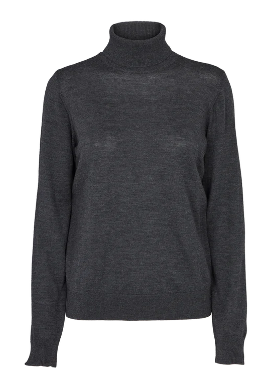 Basic Apparel Vera Roll Neck dark grey melange