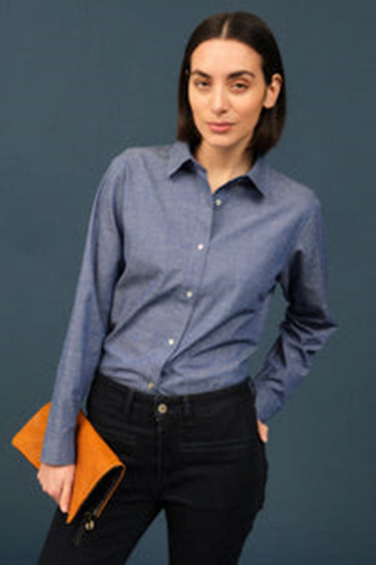 Pieszak Becca Denim Studs Shirt Denim Blue