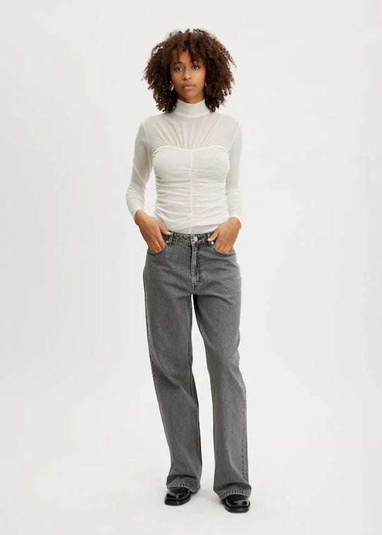 Gestuz Billygz Mw Wide Leg Jeans Gray Wash