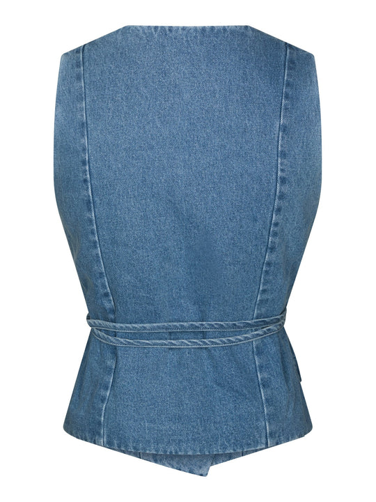 Neo Noir Samara Denim Waistcoat Blue