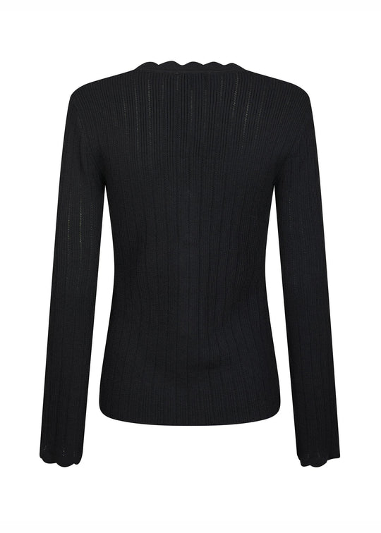 Neo Noir Clara stitch knit blouse dark navy