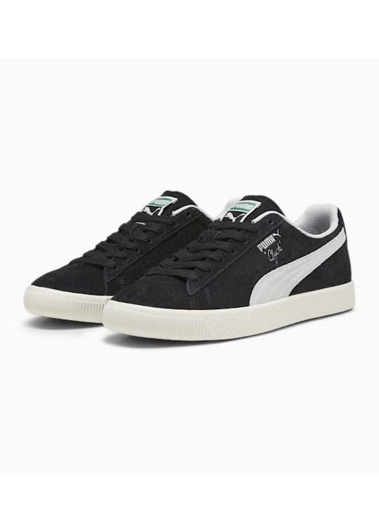 PUMA Clyde haariger Wildleder schwarz gefrostetem Elfenbein