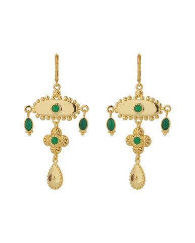 Plissé Copenhagen Delize earring green