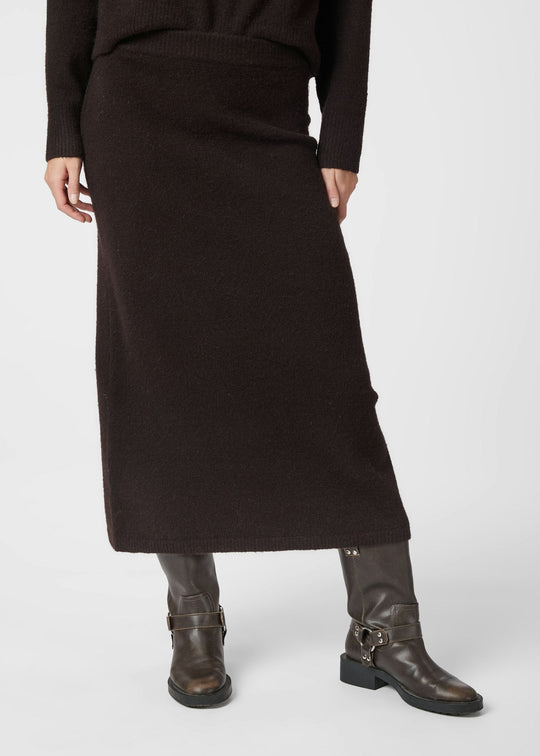 Neo Noir Hynne Knit Skirt Dark Brown