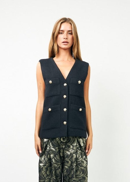 Lollys Laundry Edel Vest SS Dark Navy