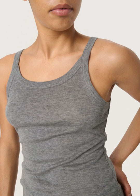 Soaked in Luxury SLFauna Tank Top Grey Melange