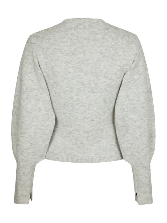 Neo Noir Briano Soft Knit Cardigan Light Grey Melange