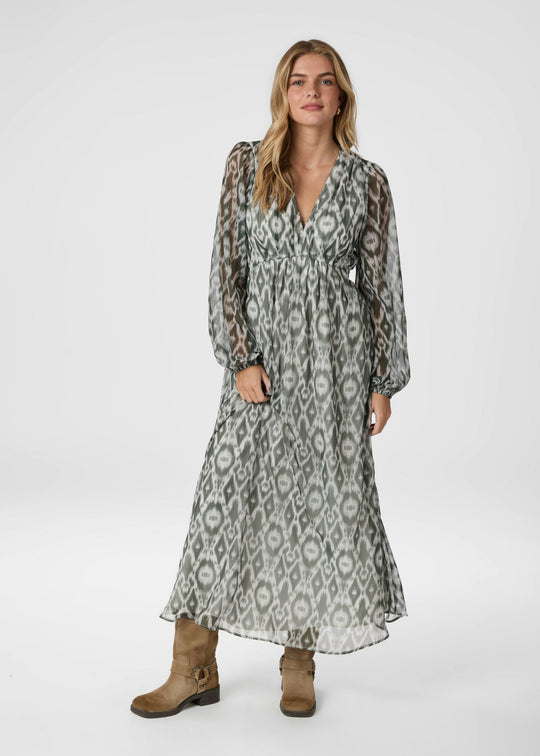 Neo Noir Silfi Graphic Fade Dress Dusty Green