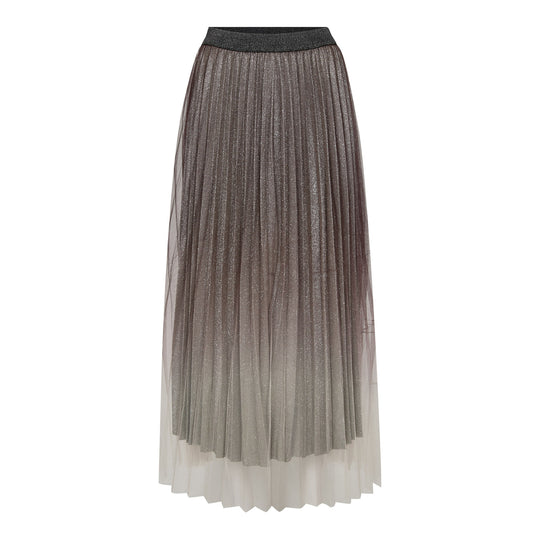 Co’Couture Glittercc Plissé Skirt Dark Brown