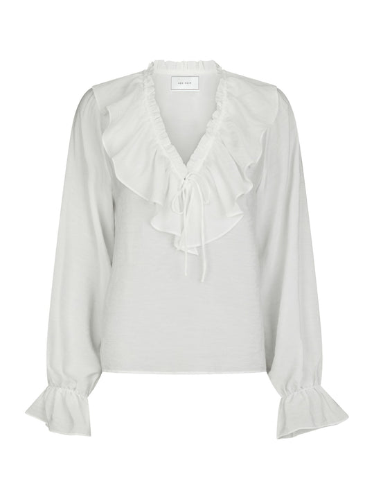 Neo Noir Aminea Ruffle Blouse White