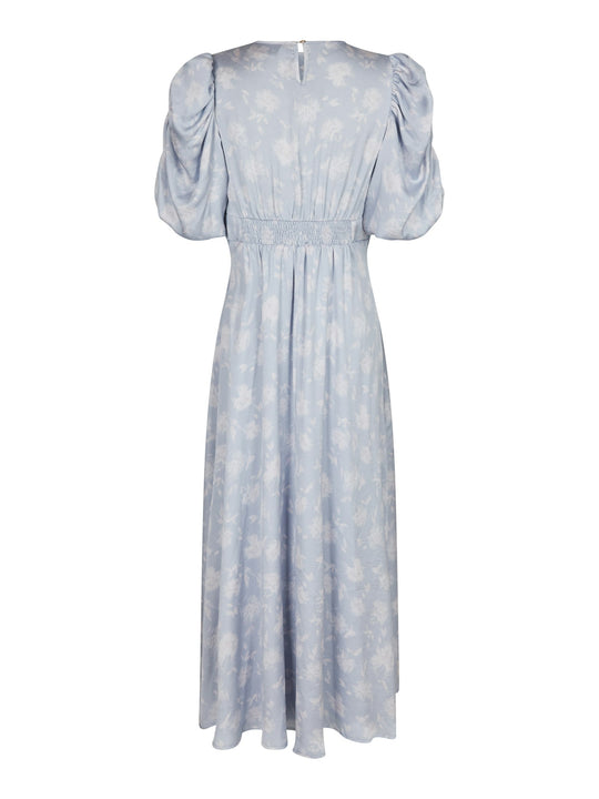 Neo Noir Kikka Faded Flower Dress Light Blue