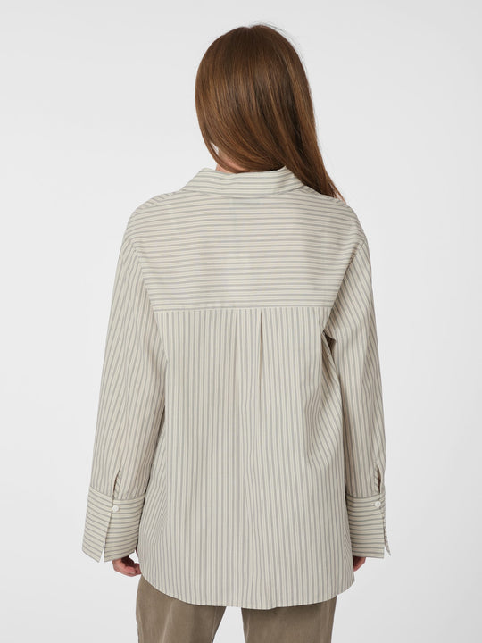 Neo Noir Dita Double Stripe Shirt Creme