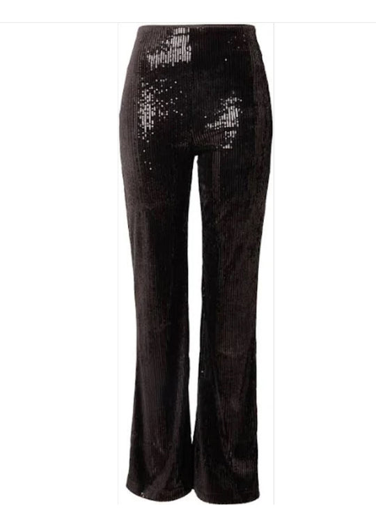 Minus Msholi Pantalon à paillettes évasées noir