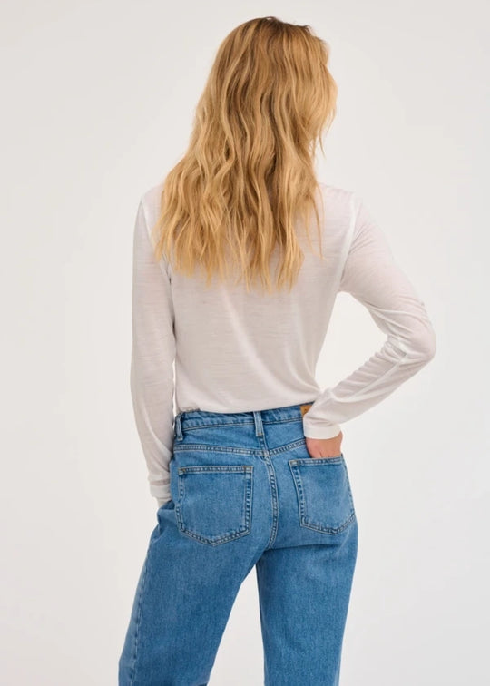 My Essential Wardrobe The Oneck Wool Long Sleeve off-white