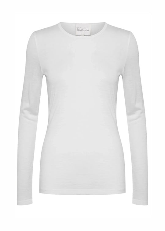 My Essential Wardrobe The Oneck Wool Long Sleeve off-white