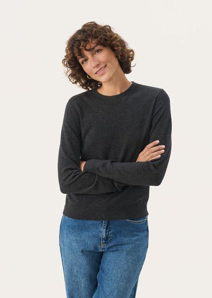 Part Two JaylynPW Pullover Dark Grey Melange (mørkegrå)